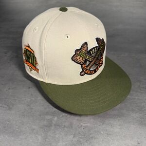 New Era Cream and Green Hat